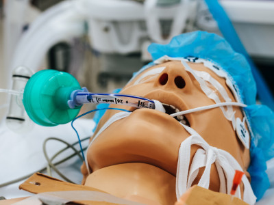 Photo of a medical patient simulating manikin